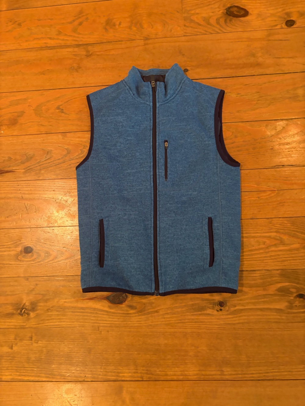 johnnie-O Blue Sleeveless Full-Zip Fleece Vest